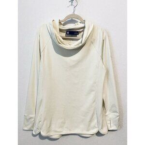 Spyder Top Womens Large Ivory Cowl Neck Long Sleeve Thumbholes Base Layer Cozy
